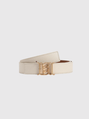Double Sided Monogram Belt – White/Brown/Gold