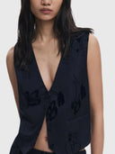 25WWEW70 Vest - Black & Floral Print