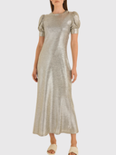 Como Puff Sleeve Maxi Dress - Moonlight Silver Shimmer