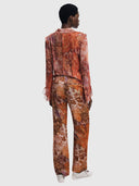 25WWPW02 Paisley Corduroy Pants - Naranja