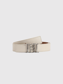 Double Sided Monogram Belt – White/Brown/Silver