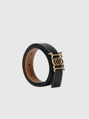 Double Sided Monogram Belt – Black/Tan/Gold