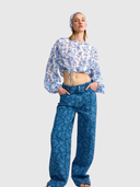 Harlow Jean - Denim Peony