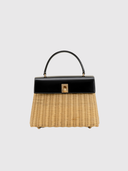 Marie 28 Haute Rattan – Black Leather & Gold Hardware