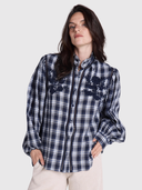 Kimmy Blouse – Check Blue