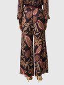 Adele Linen Viscose Belted Printed Pant - Dark Tropique