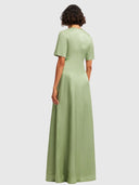 Alice Short - Sleeve Maxi Dress Tulip Print In Green