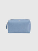 Pebble Leather Travel Pouch – Dust Blue