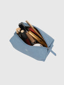 Pebble Leather Travel Pouch – Dust Blue