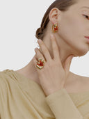 Arcen Ring – Gold with Red Agate