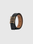 Double Sided Monogram Belt – Black/Tan/Gold