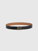 Double Sided Monogram Belt – Black/Tan/Gold