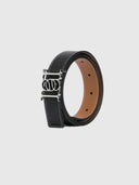 Double Sided Monogram Belt – Black/Tan/Silver