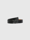 Double Sided Monogram Belt – Black/Tan/Silver
