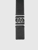 Double Sided Monogram Belt – Black/Tan/Silver