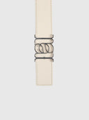 Double Sided Monogram Belt – White/Brown/Silver
