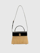 Marie 28 Haute Rattan – Black Leather & Gold Hardware