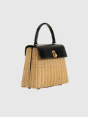Marie 28 Haute Rattan – Black Leather & Gold Hardware