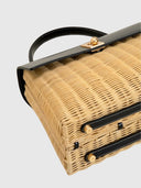 Marie 28 Haute Rattan – Black Leather & Gold Hardware