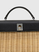 Marie 22 Haute Rattan – Black Leather & Silver Hardware