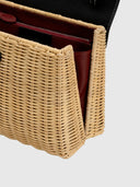 Marie 22 Haute Rattan – Black Leather & Silver Hardware