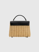 Marie 22 Haute Rattan – Black Leather & Silver Hardware