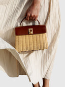 Marie 22 Haute Rattan – Brown Leather & Gold Hardware