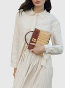 Marie 22 Haute Rattan – Brown Leather & Gold Hardware