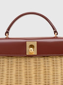 Marie 22 Haute Rattan – Brown Leather & Gold Hardware