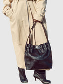 Morgan Shoulder Bag 35 – Chocolate Croc Embossed Leather