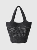 Palma Raffia Tote – Black