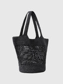 Palma Raffia Tote – Black