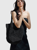 Palma Raffia Tote – Black