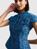 Tilla Top - Denim Peony