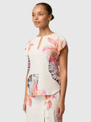 Avis Linen Viscose Top - Nautilus Bloom