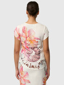 Avis Linen Viscose Top - Nautilus Bloom