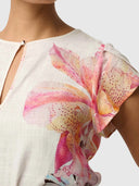 Avis Linen Viscose Top - Nautilus Bloom