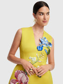 Bree V Neck Embroidery Mini Dress - Mustard