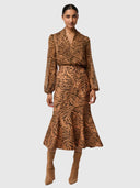 Camille Sheer Viscose Draped Collar Blouse - Exotica