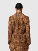 Camille Sheer Viscose Draped Collar Blouse - Exotica