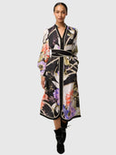 Camille Viscose Faille Curved Hem Dress - Tangled Blossom