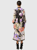 Camille Viscose Faille Curved Hem Dress - Tangled Blossom