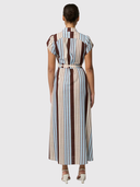 Cattleya Linen Viscose Smock Maxi Dress - Iridescent Stripe