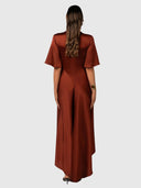 Clarion Bell Sleeve Maxi - Terra Rosa Satin