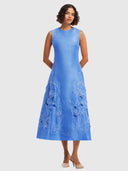 Cleo Applique Sleeveless Maxi Dress - Azure