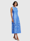 Cleo Applique Sleeveless Maxi Dress - Azure