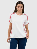 Contour Tee - White/Blush
