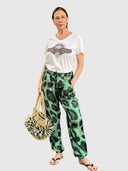 Cora Pants - Green Leopard