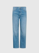 Darlina Core Straight Jeans - Washed Light Blue Denim