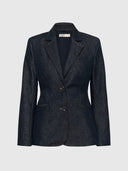 Deirdra Denim Blazer - Dark Blue Denim